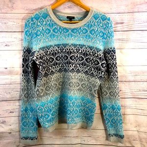 Talbots Fair Isle Women's Crew Neck Sweater Size M